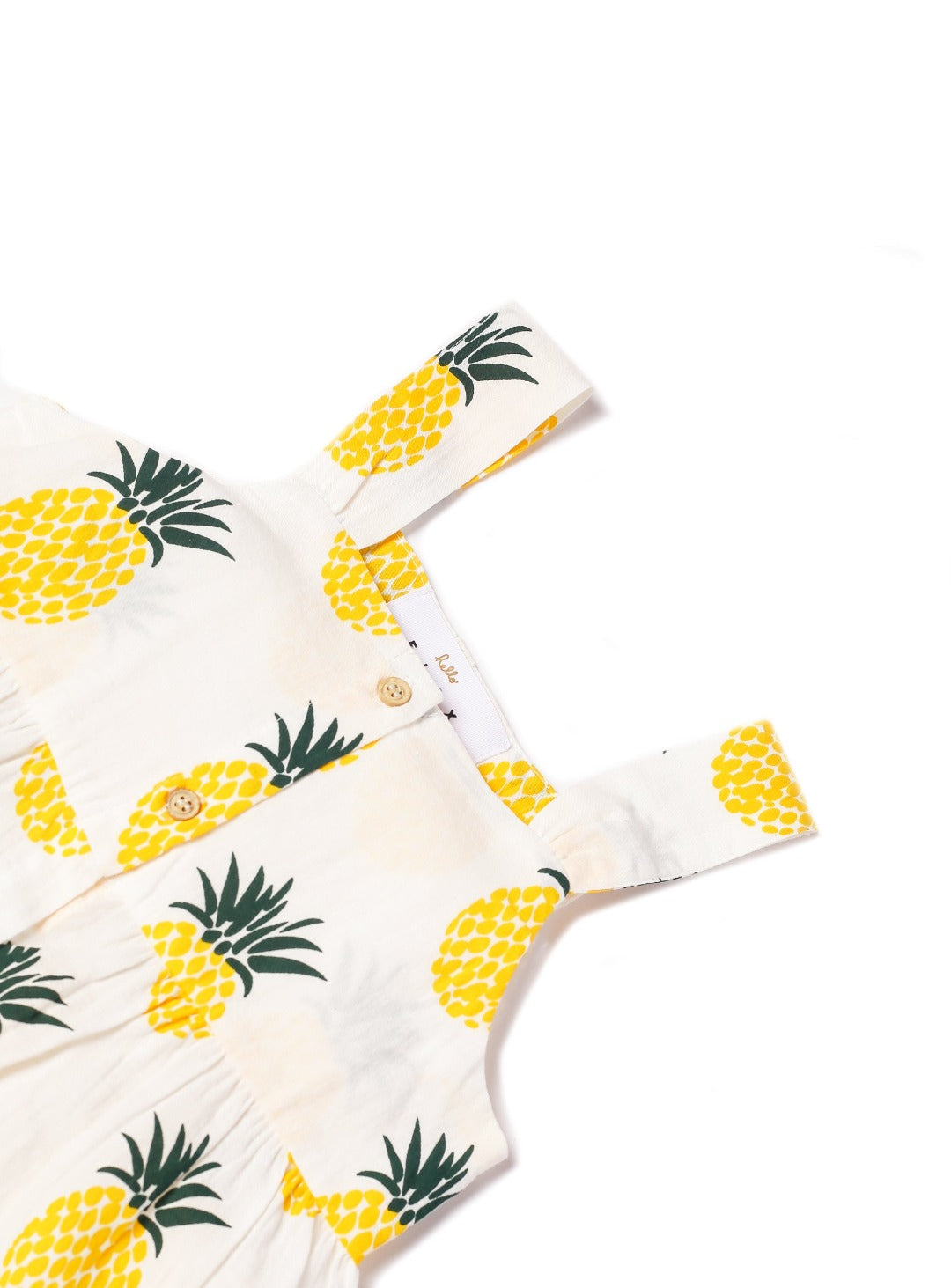 petite yellow pineapple print dress