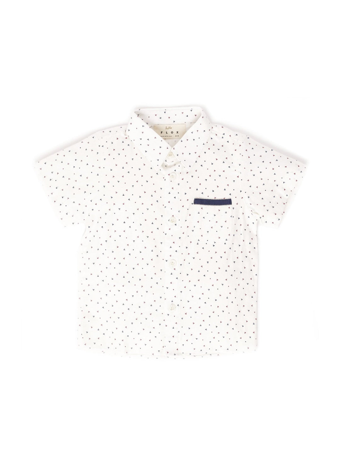 milk white shirt with petite triangle print