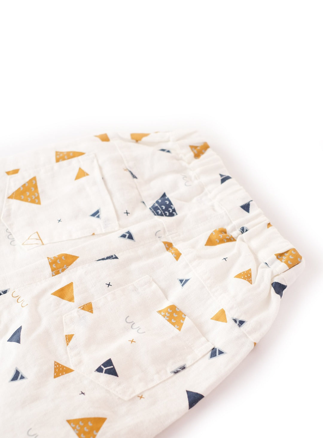 cloud white shorts with triangle prints