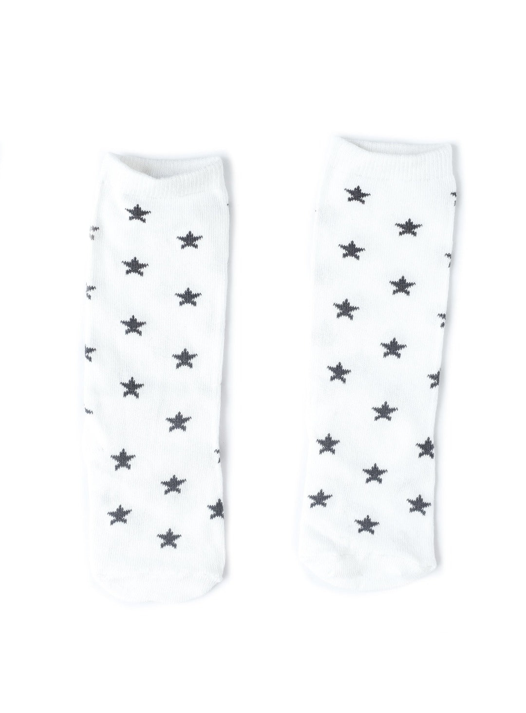 short white socks with stars print