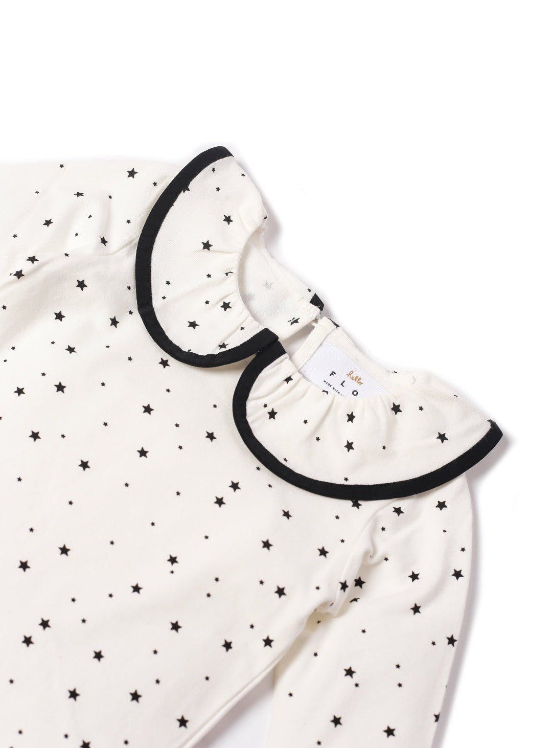 starry white top with scallop collar