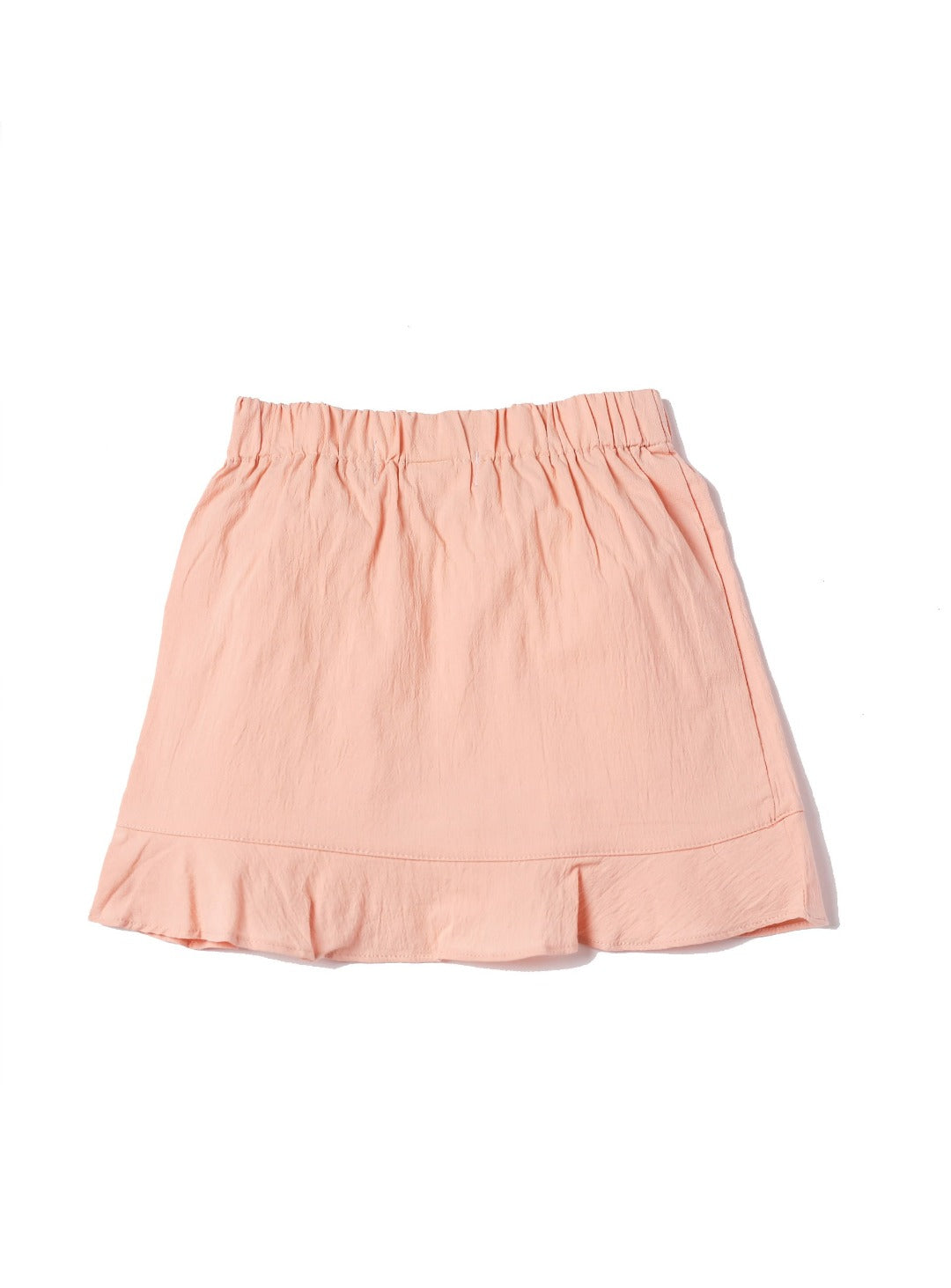 light peach petite skirt with ruffles