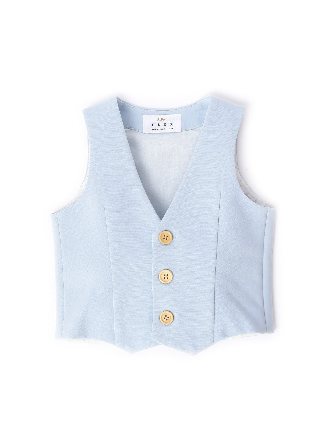 sky blue three buttons vest