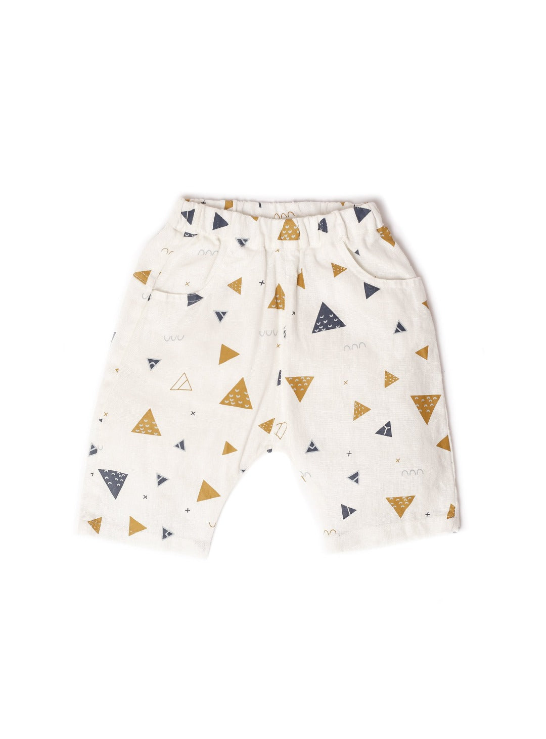cloud white shorts with triangle prints