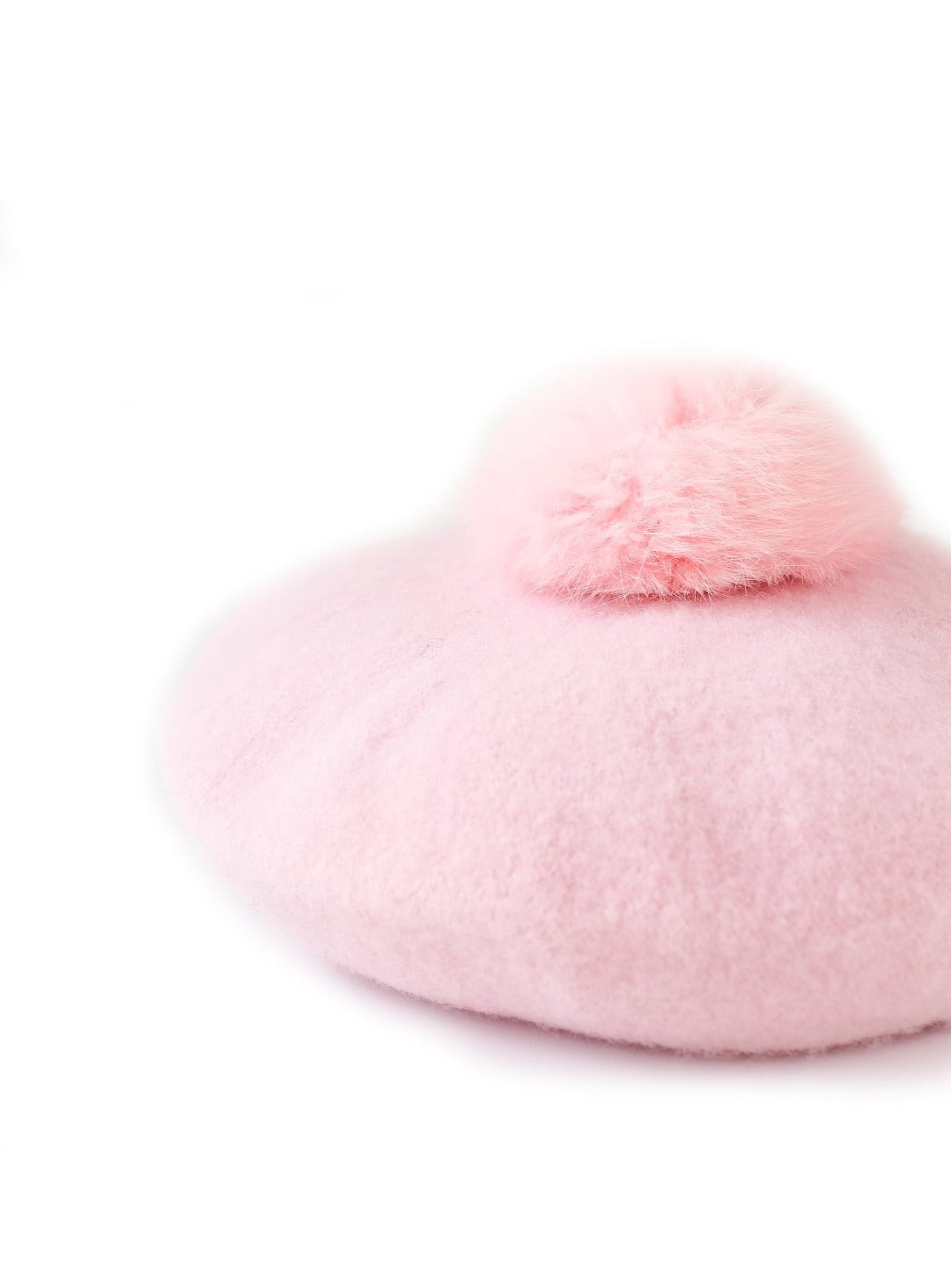 fairy floss wool beret with poms