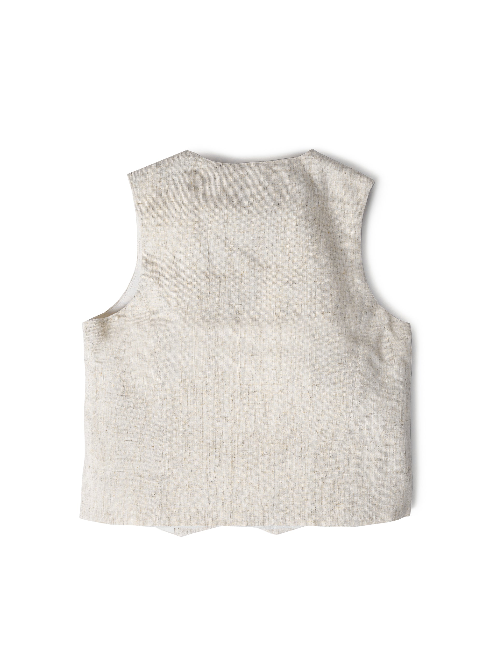 textured sandy beach vest with off white buttons