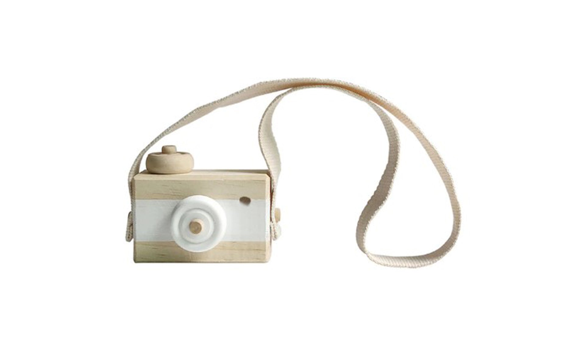 wooden camera toy - off white