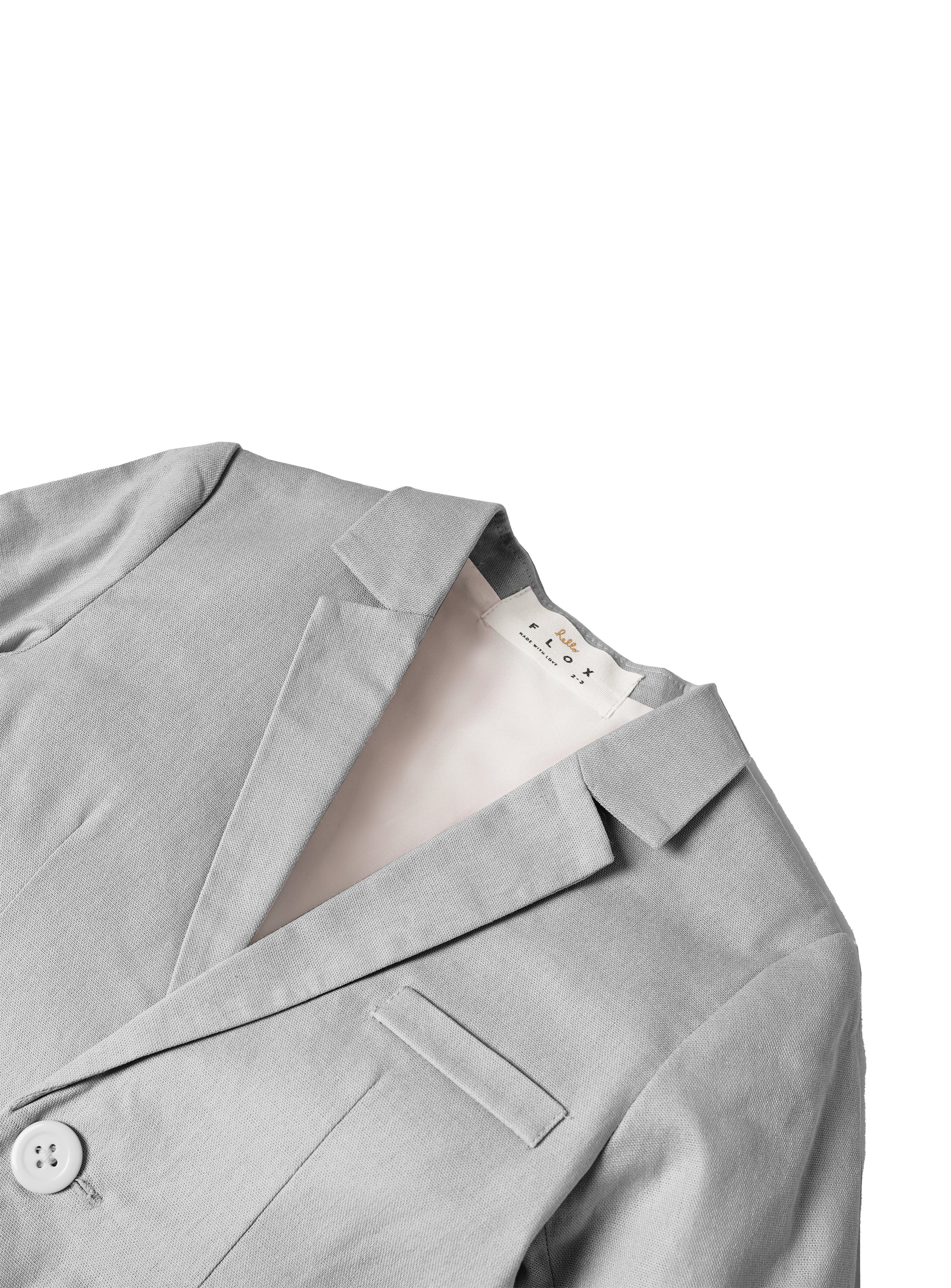 platinum gray blazer with gray button