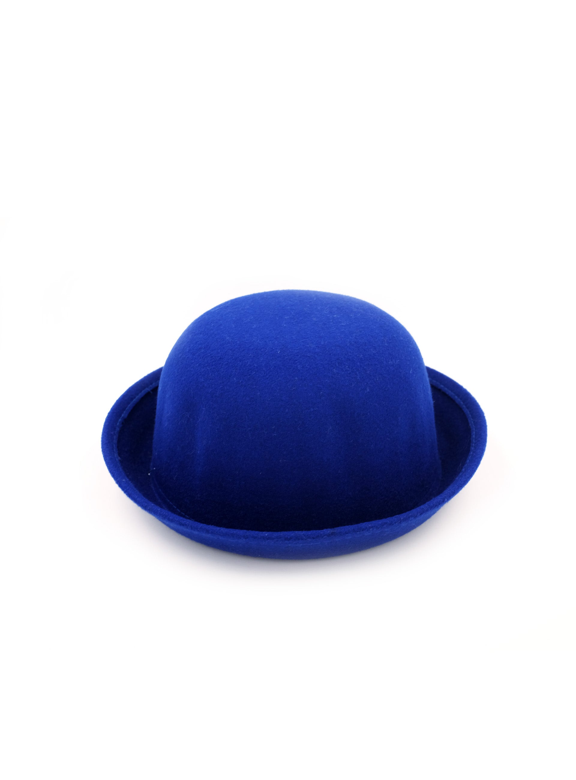 cobalt blue felt bowler