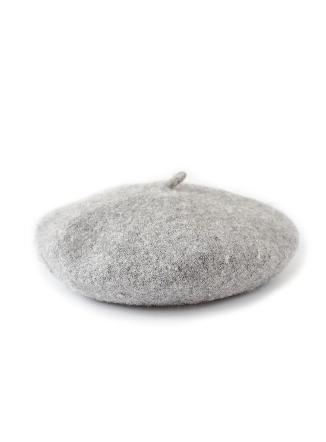 light gray wool beret