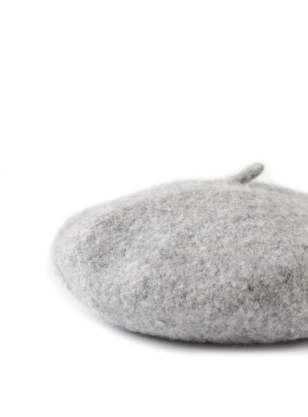 light gray wool beret