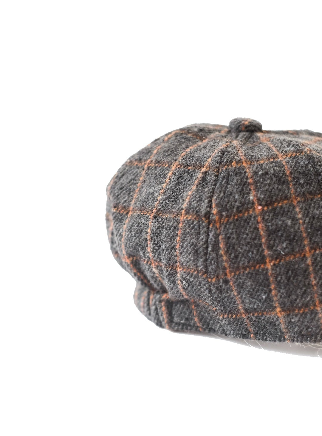 dark chocolate checked flat cap