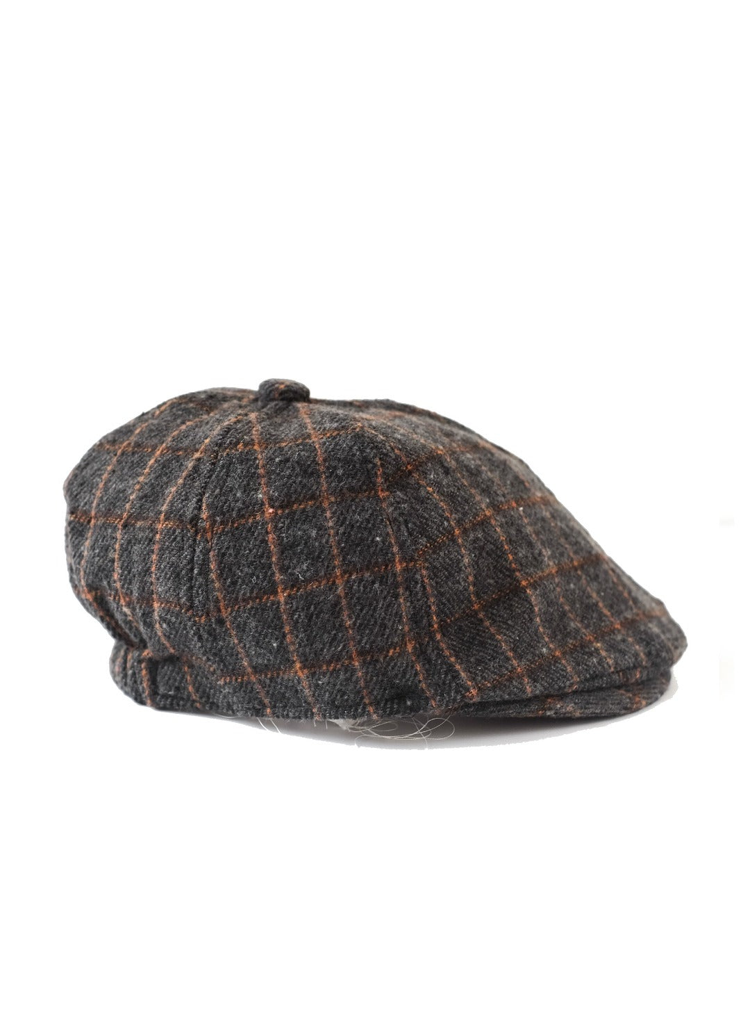 dark chocolate checked flat cap