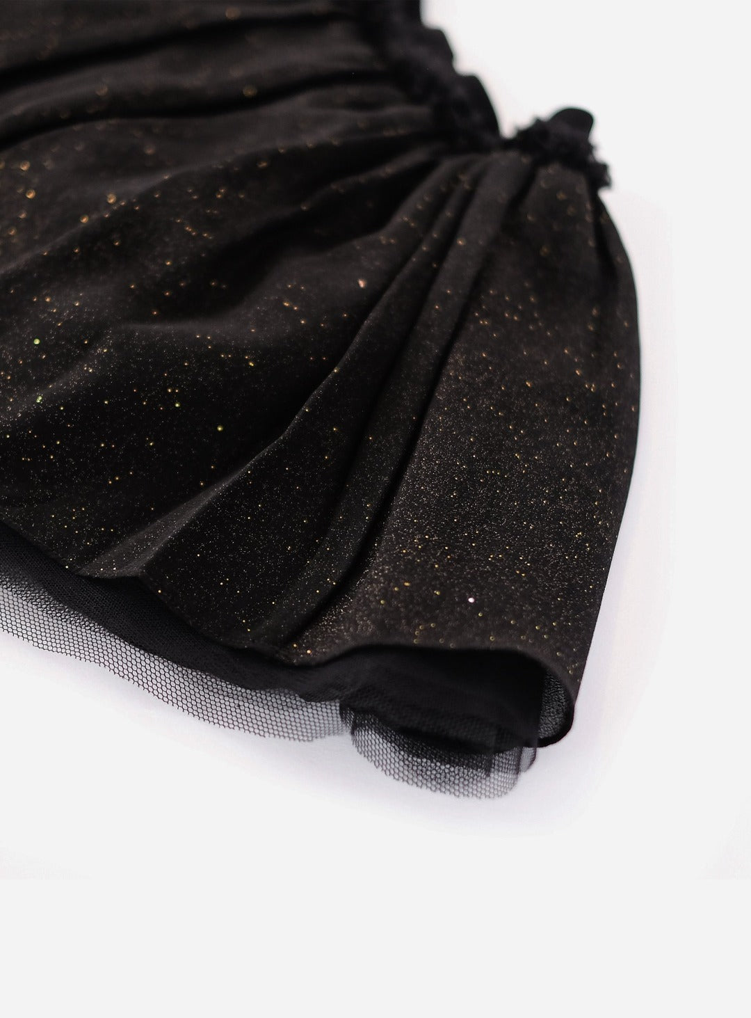 midnight black tutu skirt with gold sparkle