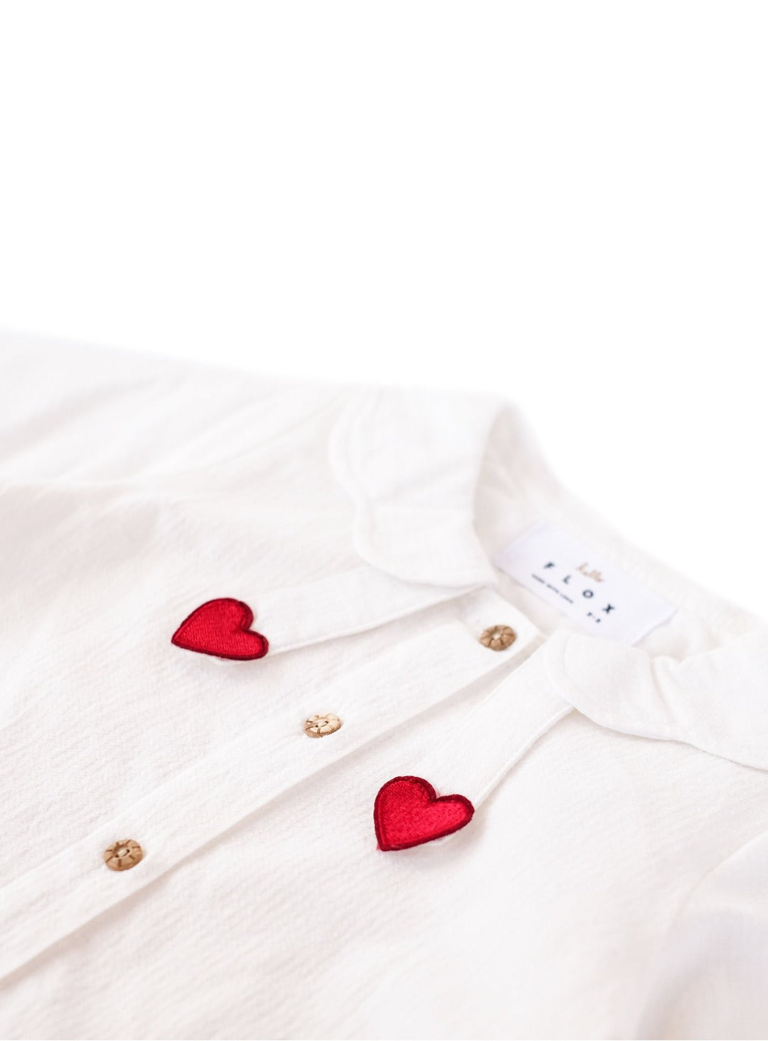 cloud white long sleeve top with scallop collar