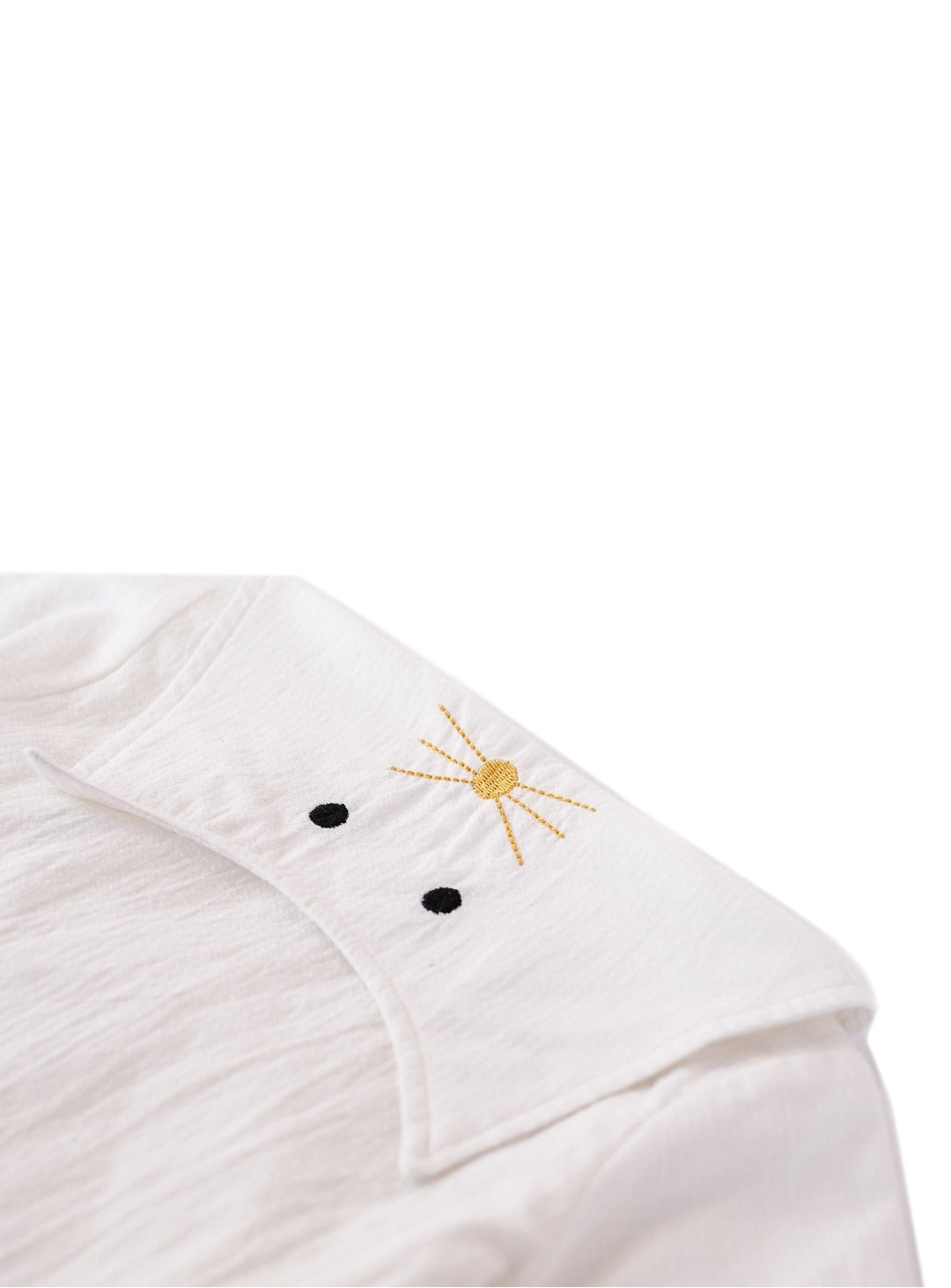 cloud white long sleeve top with scallop collar