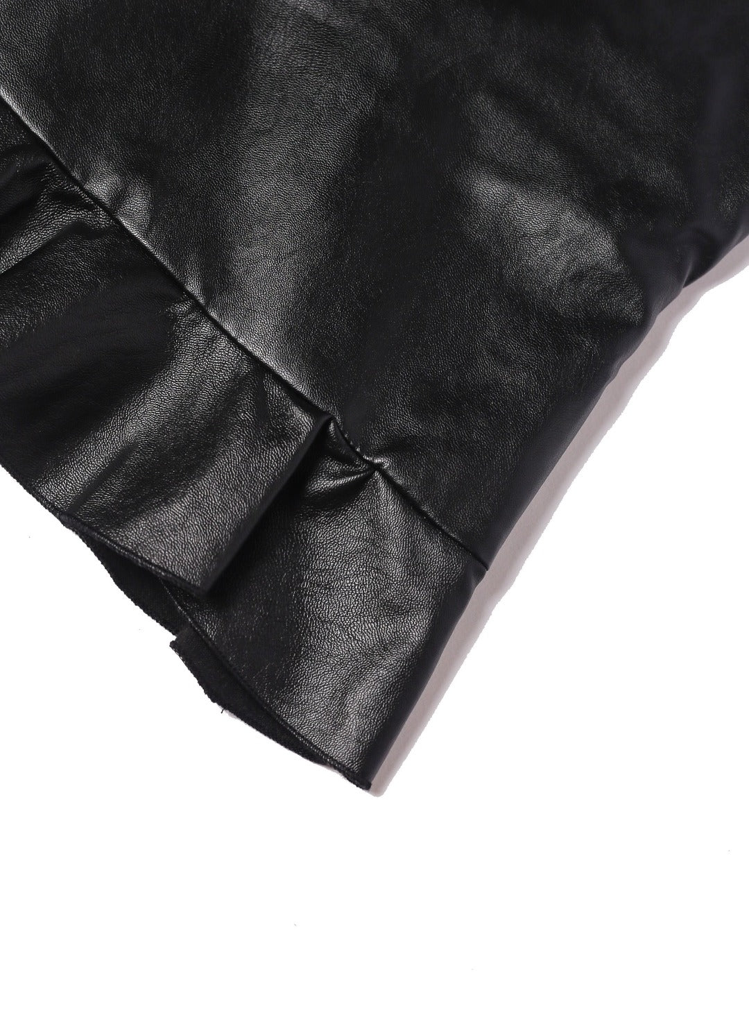 opaque black faux leather dress