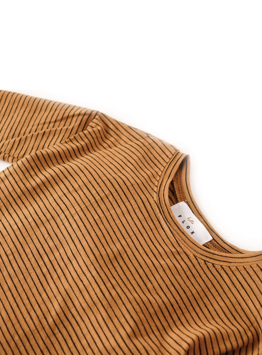 stripy caramel long sleeve T-shirt