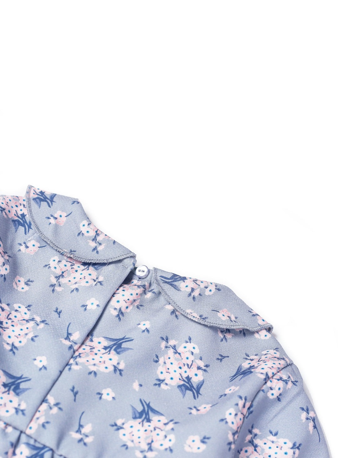 baby blue floral pattern dress