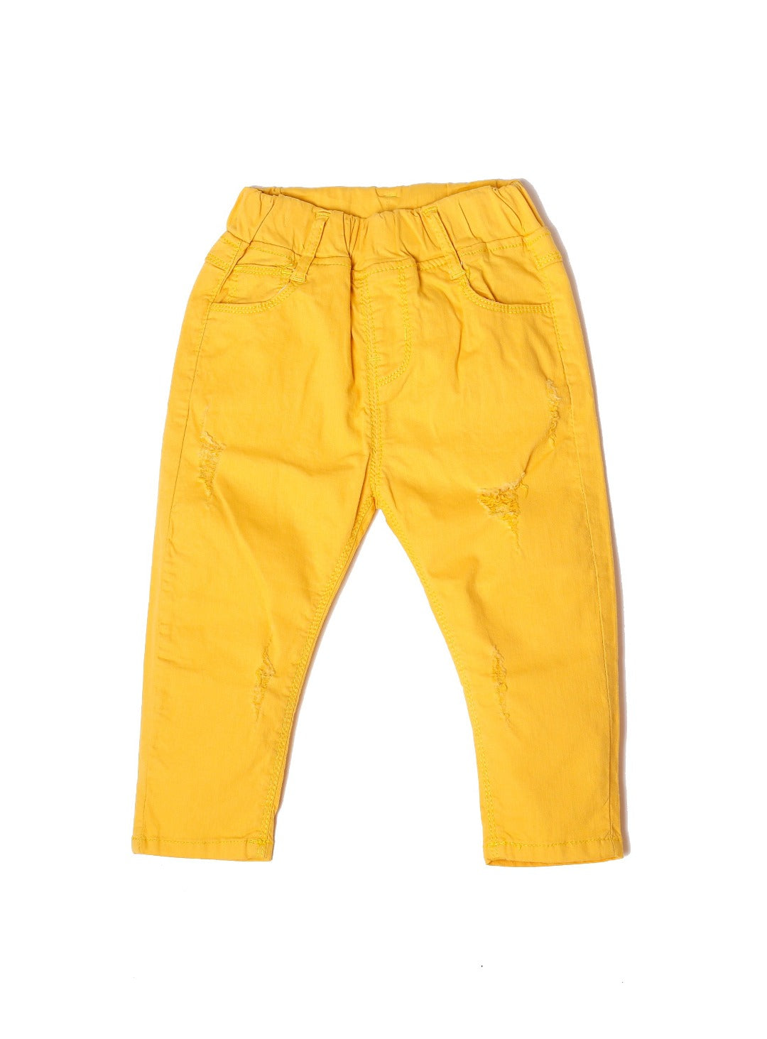 pineapple yellow long pants with ripped detail