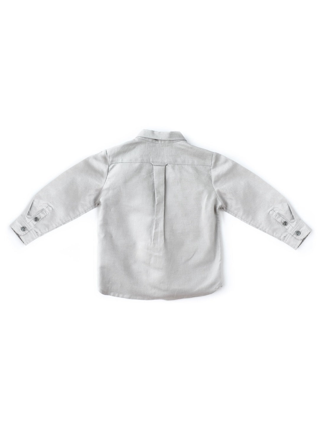 light gray collared long sleeves shirt
