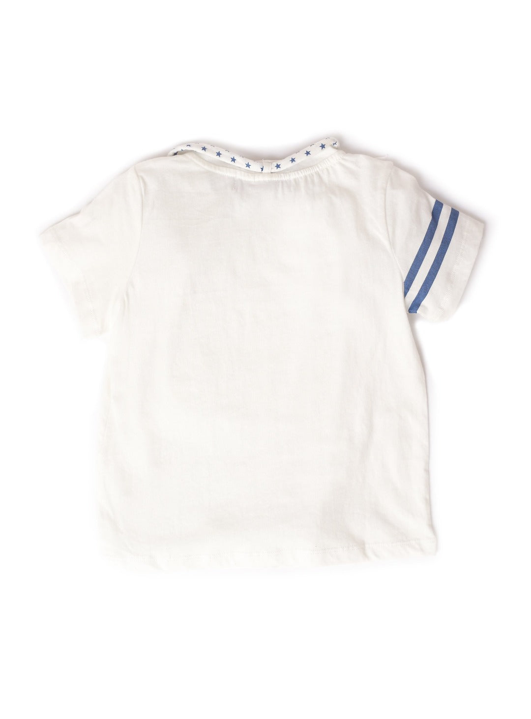 milk white t-shirt with detachable string tie