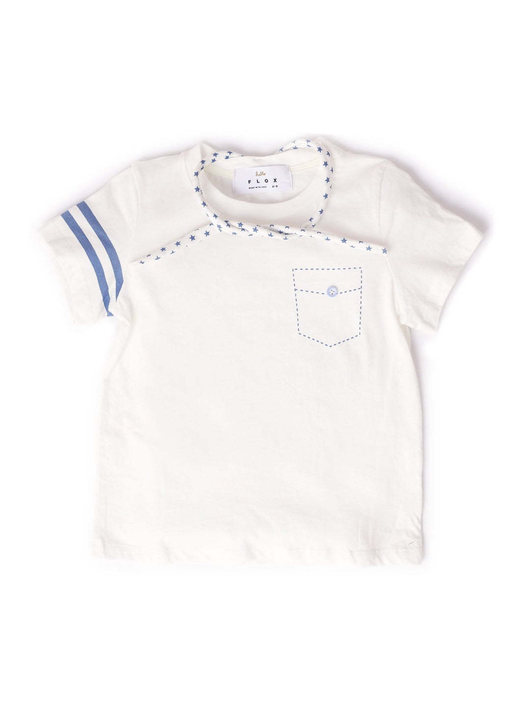 milk white t-shirt with detachable string tie