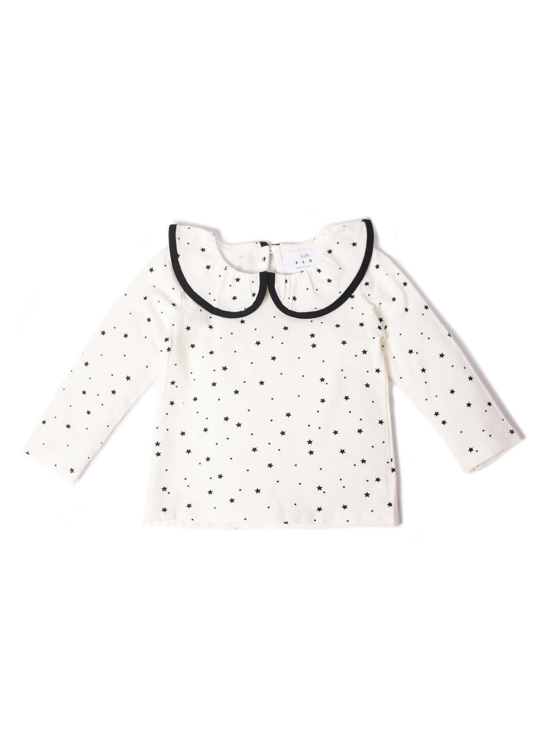 starry white top with scallop collar