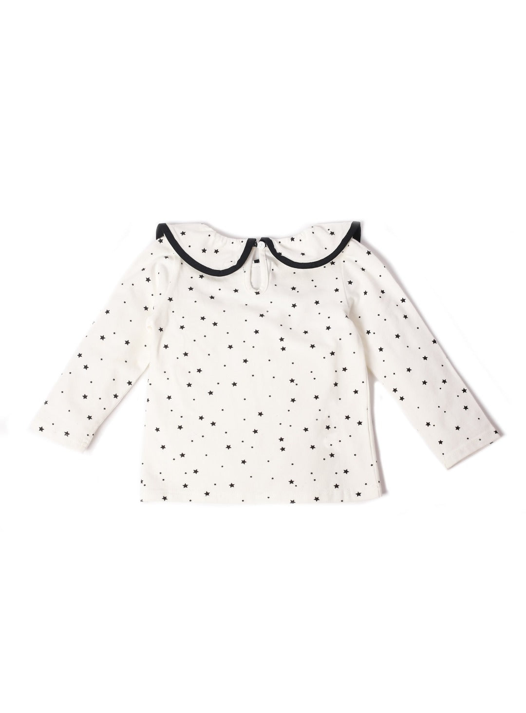starry white top with scallop collar