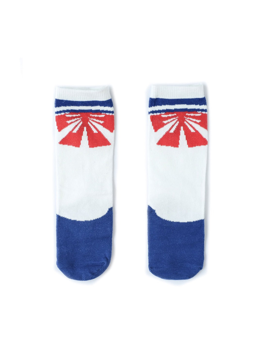 japanese school style pearl white socks with red ribbon