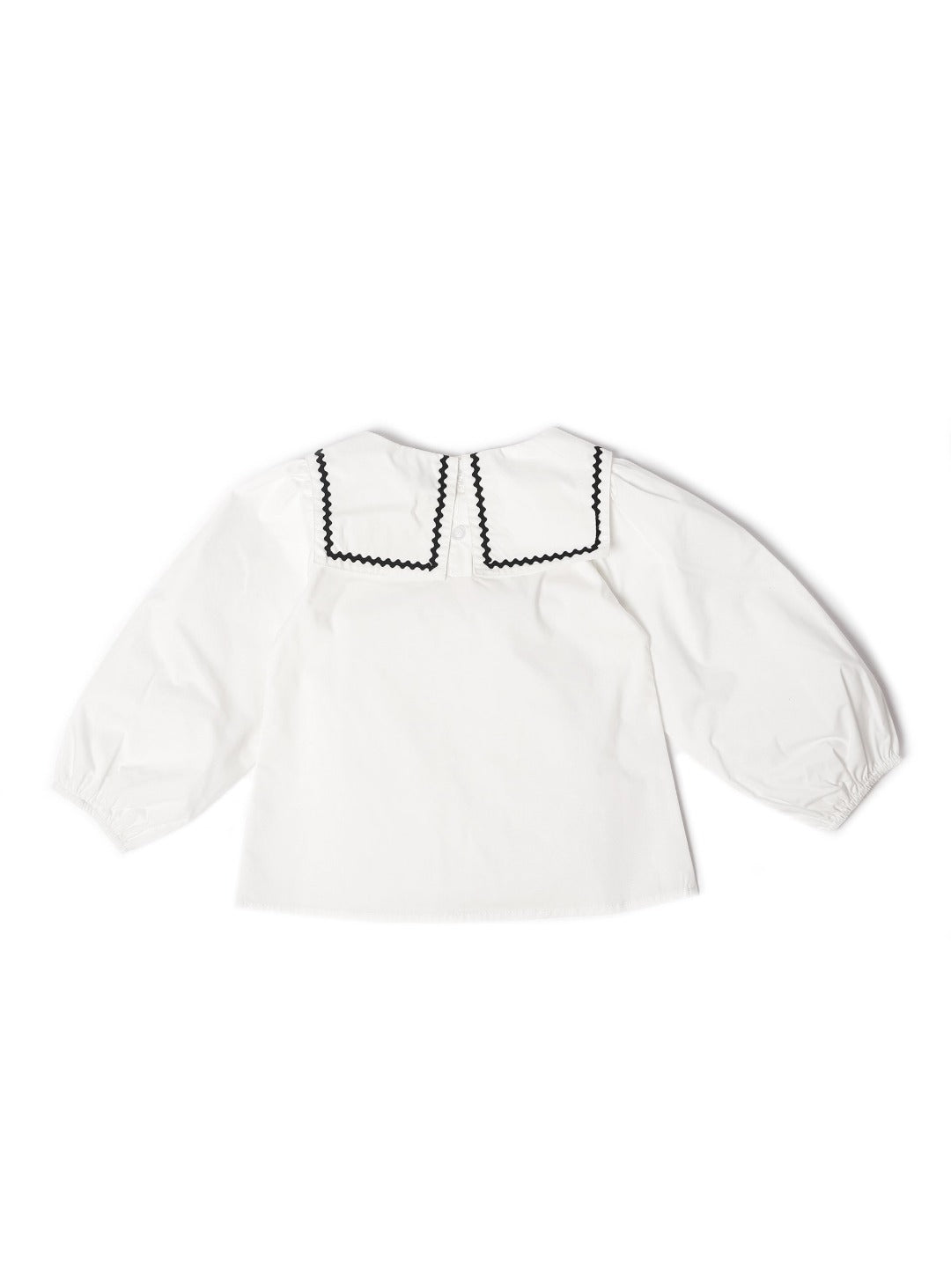 white long sleeve top with square collar