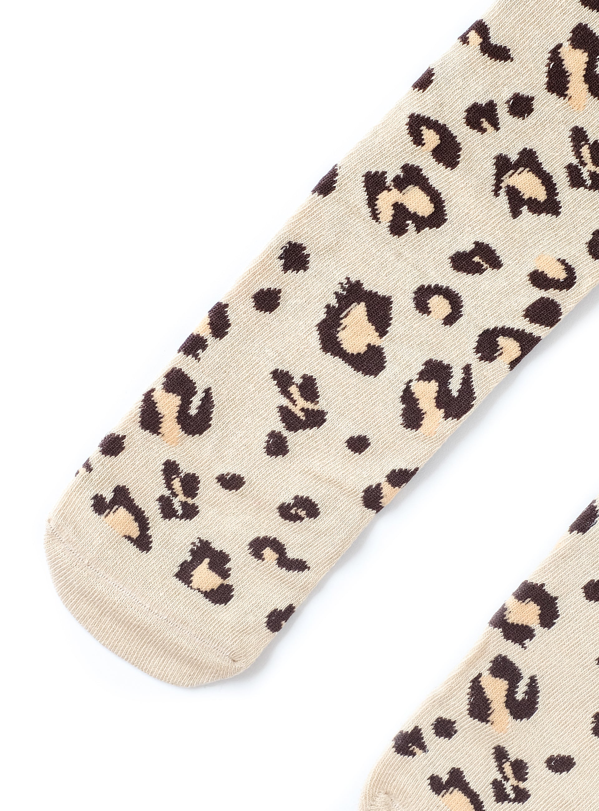 light brown cheetah paw print socks