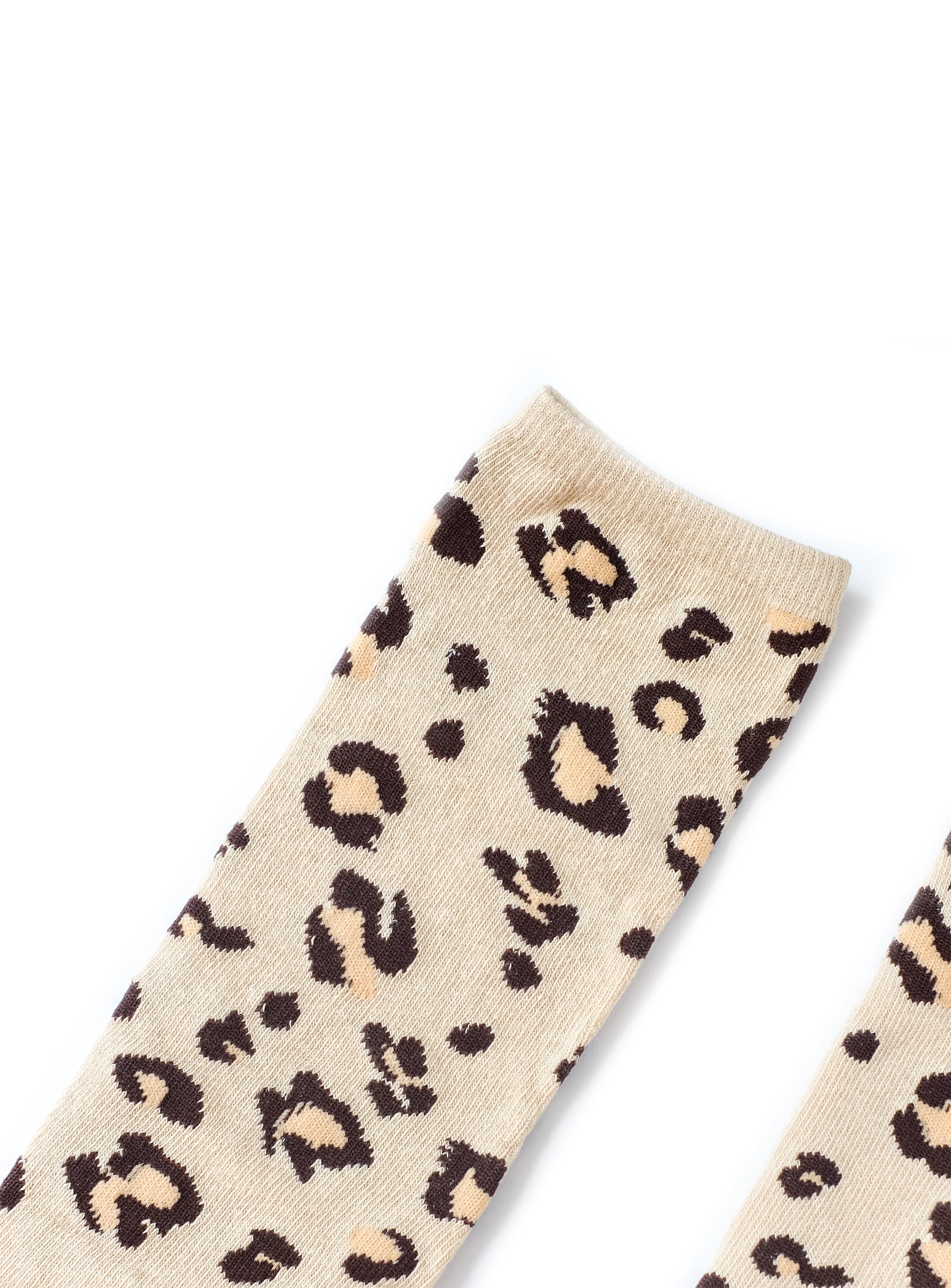 light brown cheetah paw print socks