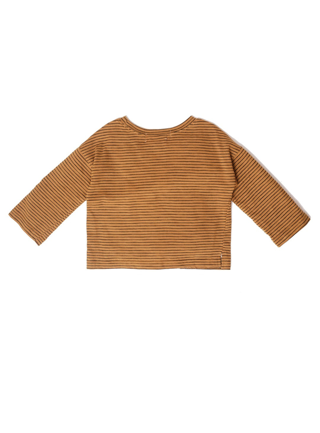 stripy caramel long sleeve T-shirt