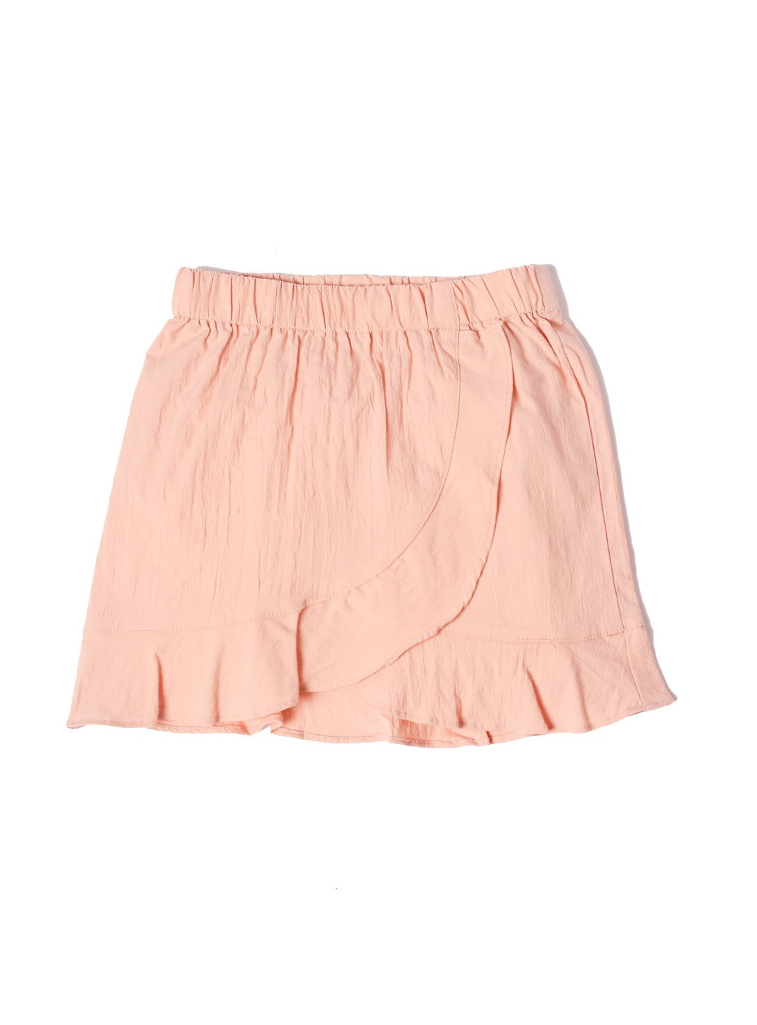 light peach petite skirt with ruffles