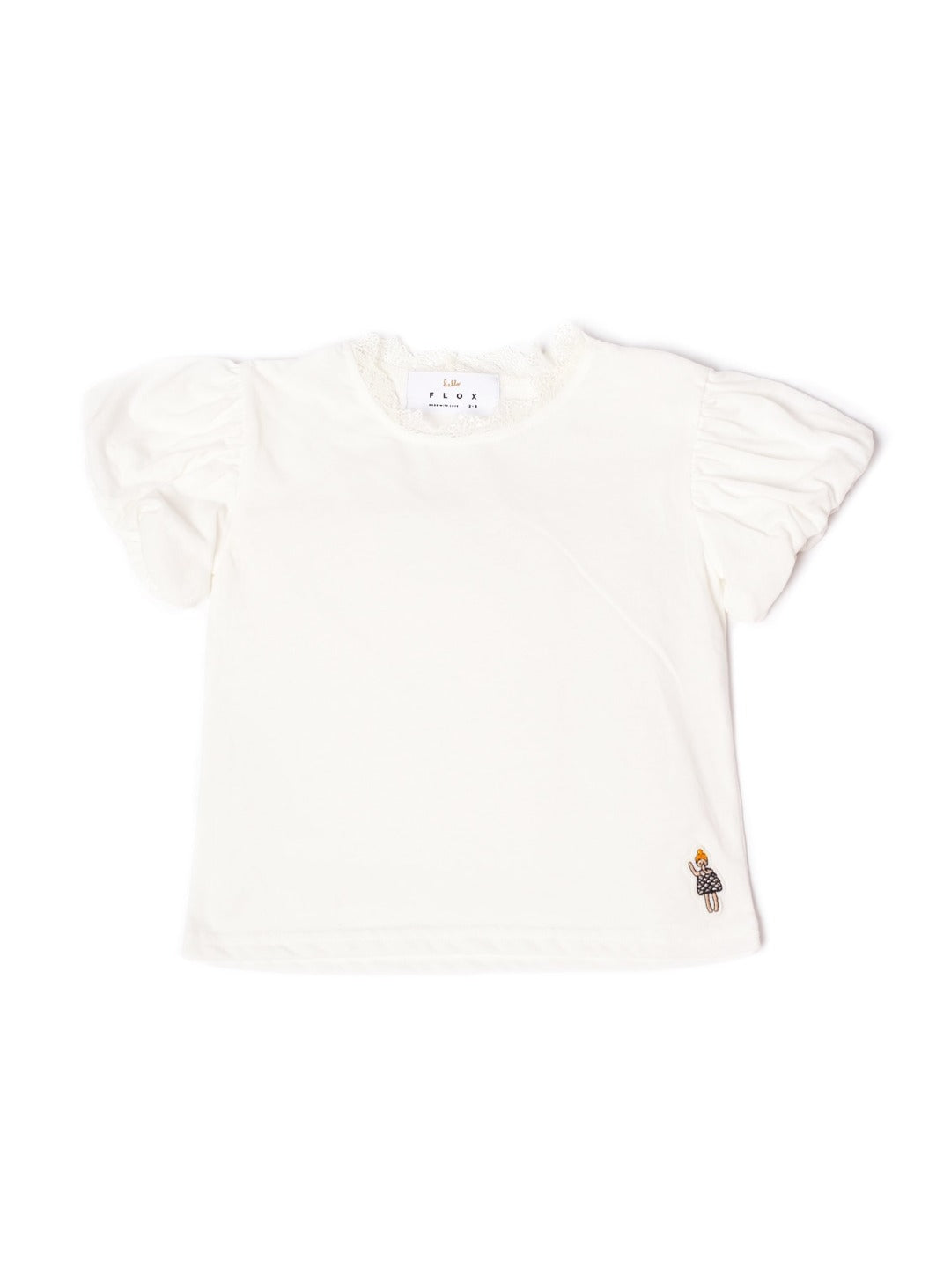 pearl white puff sleeve shirt