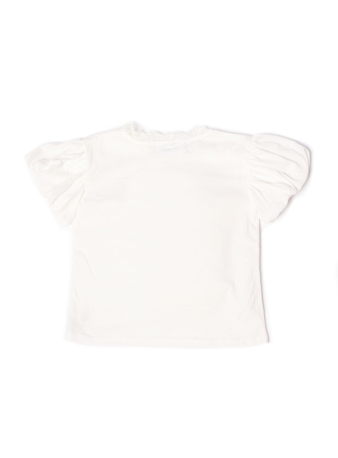 pearl white puff sleeve shirt