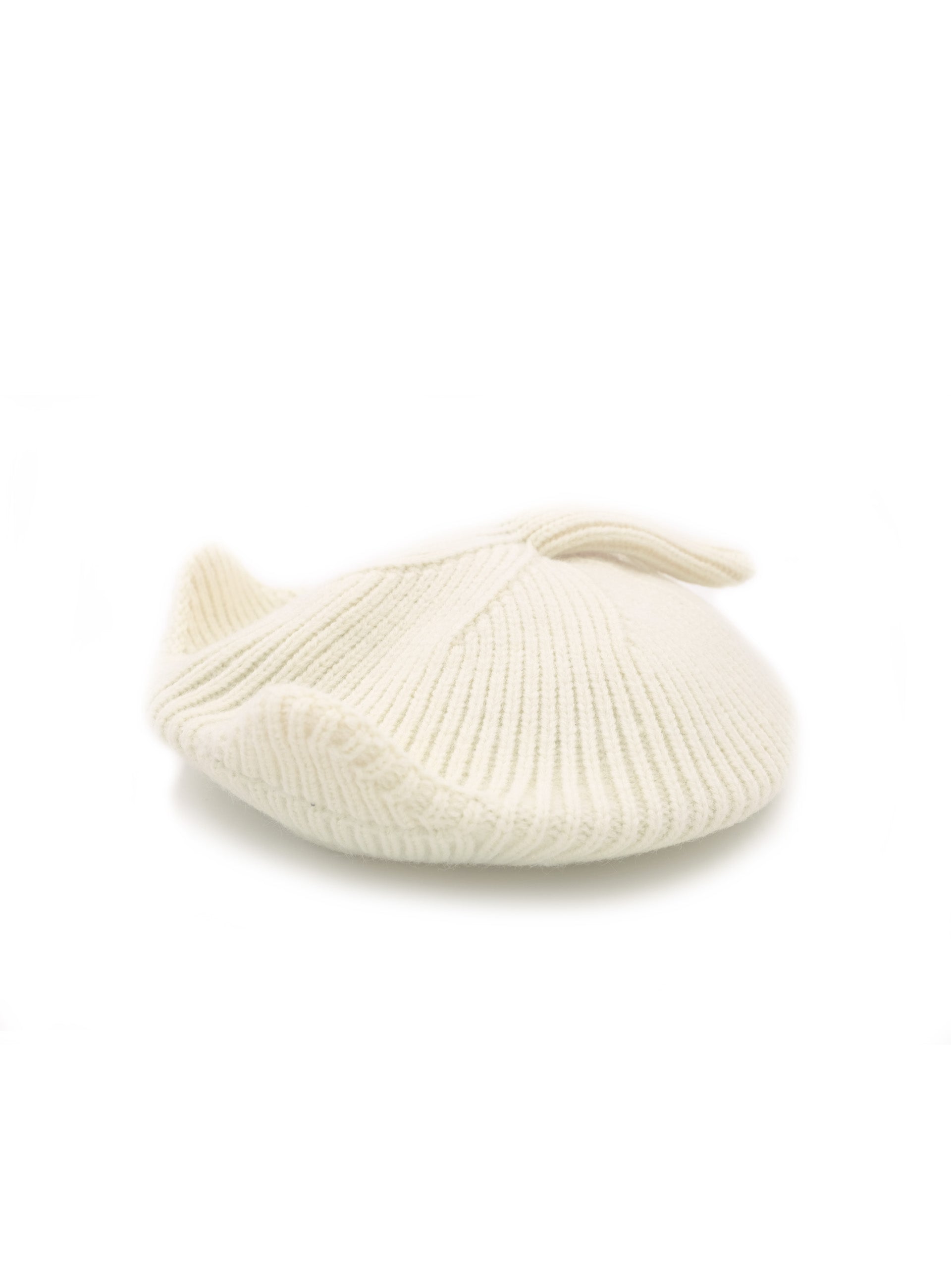 cat ears and tail ivory white knitted beanie