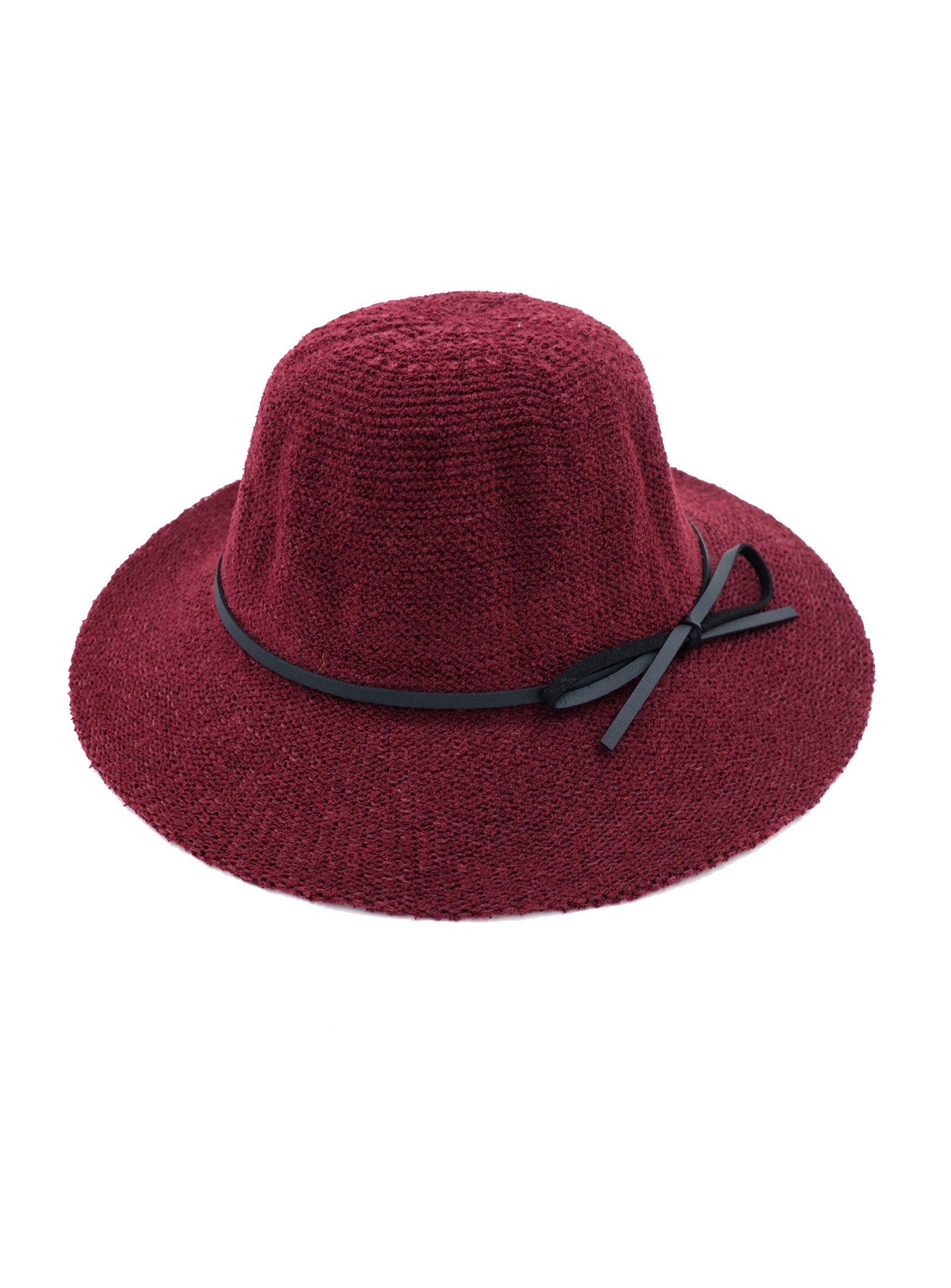 cherry red floppy hat with ribbon