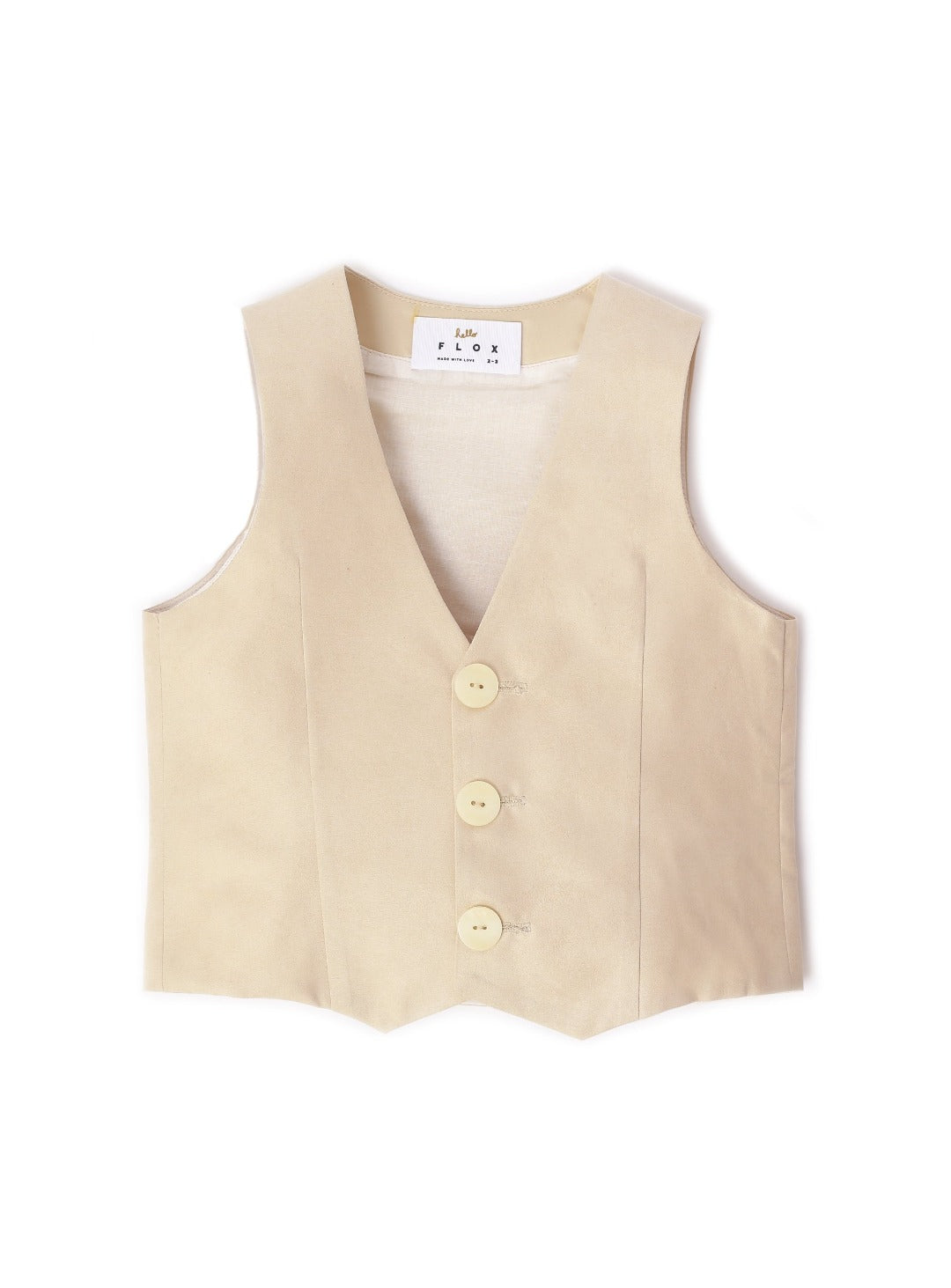 oatmeal colour three buttons vest
