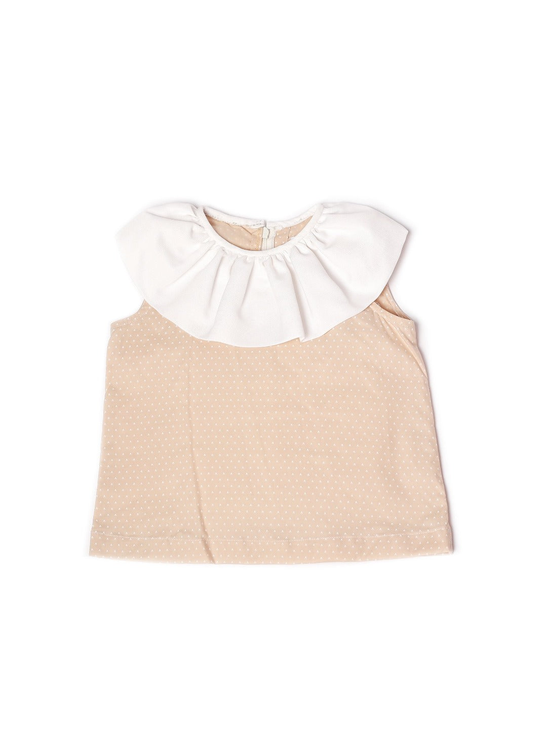 chocolate milk top with white frilled collar