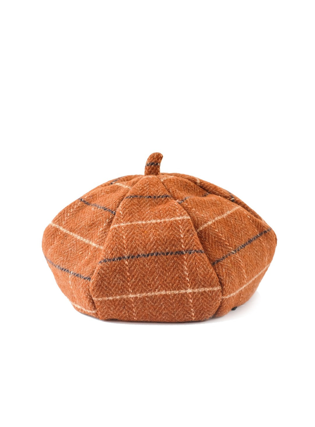 milk chocolate checked beret