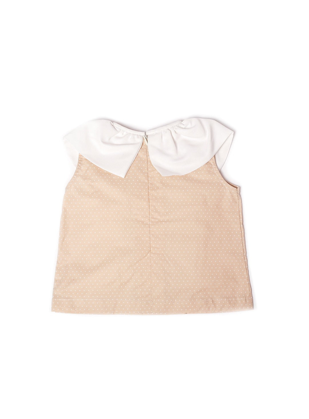 chocolate milk top with white frilled collar