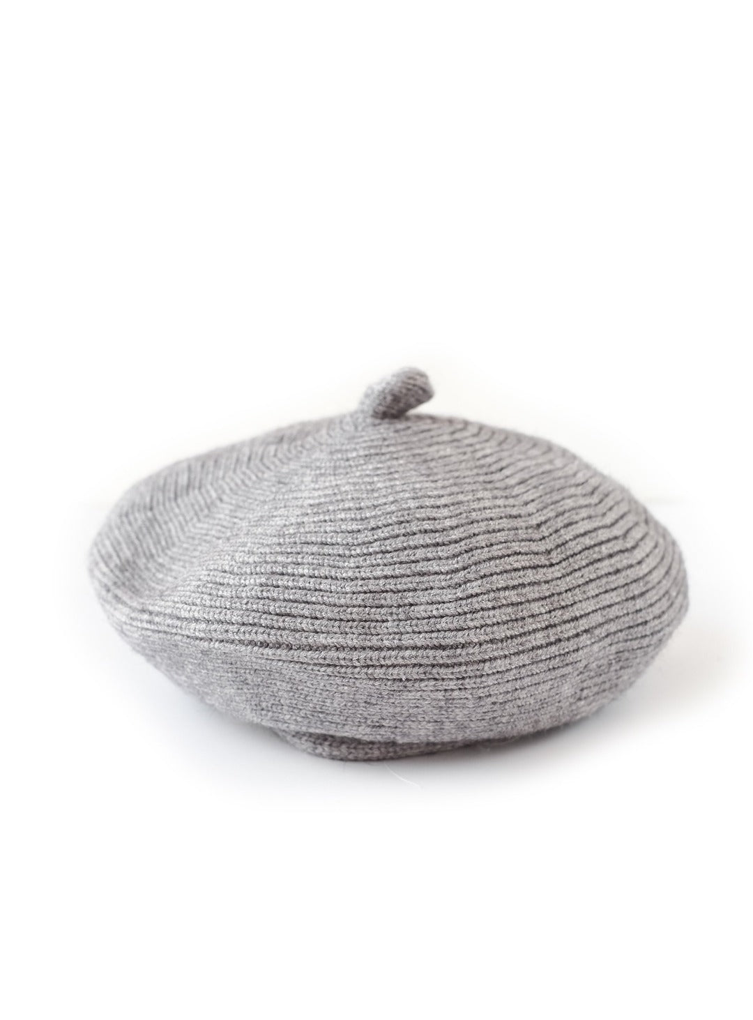 swirl gray wool look beret