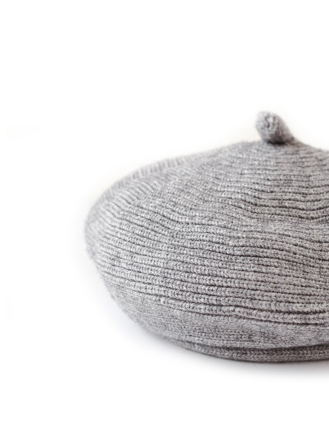 swirl gray wool look beret