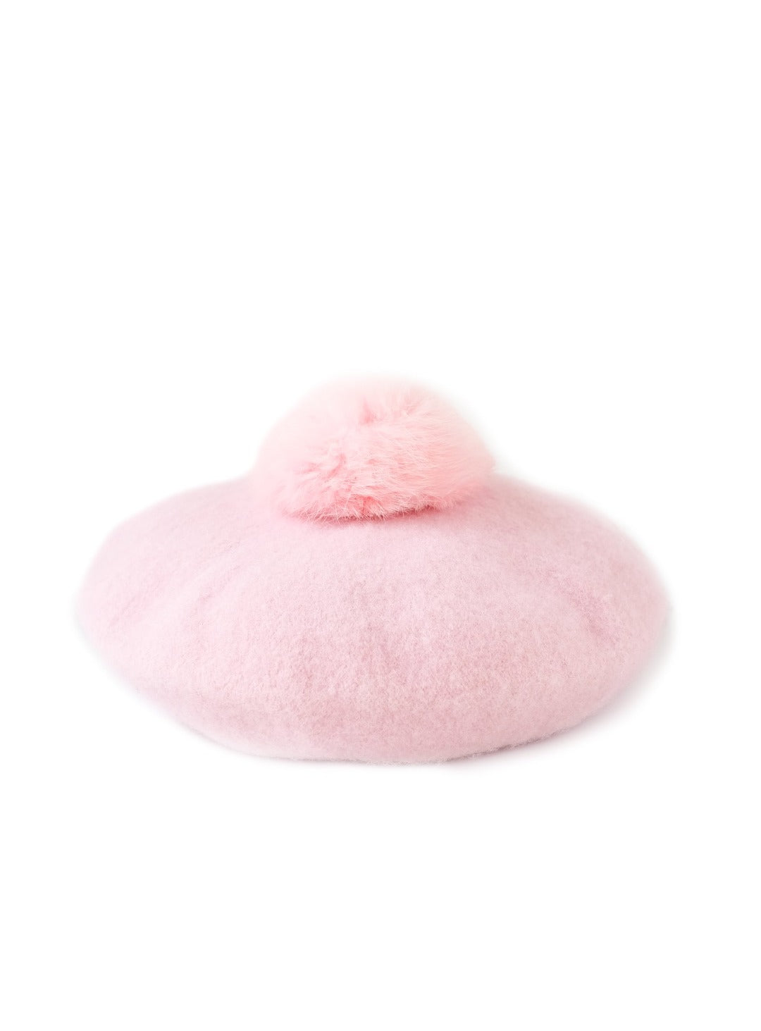fairy floss wool beret with poms