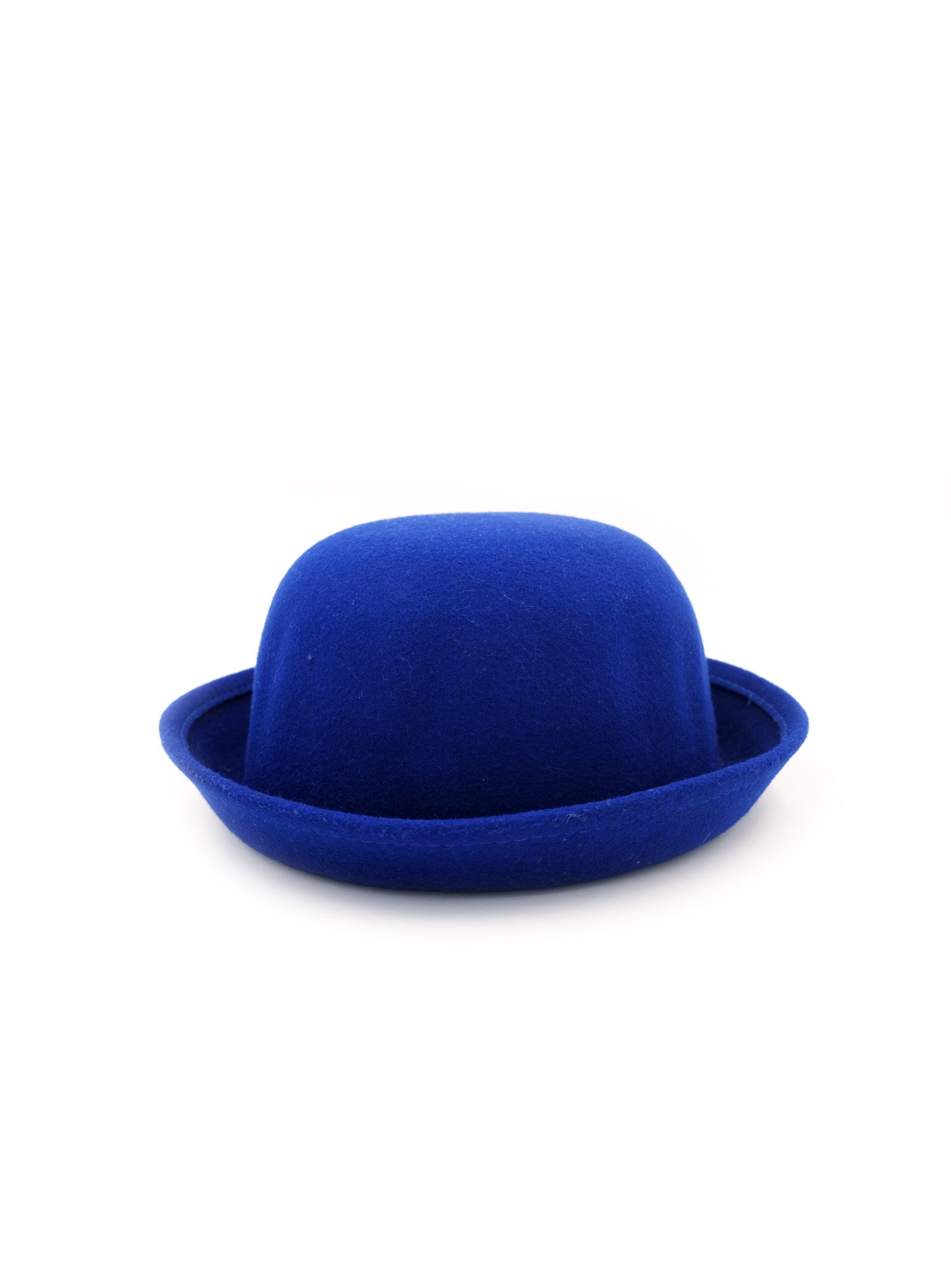 cobalt blue felt bowler