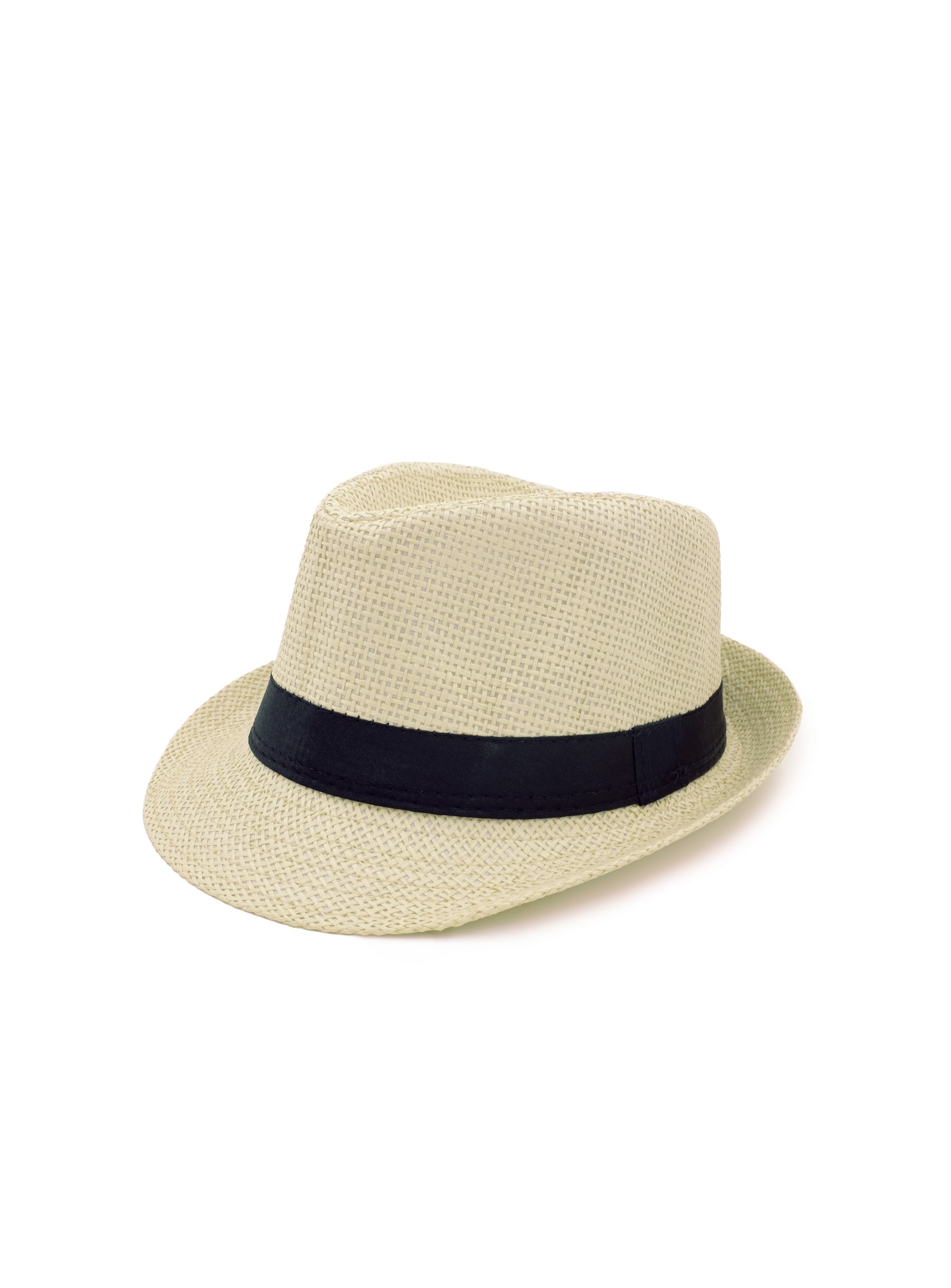 warm tan fedora hat with black band