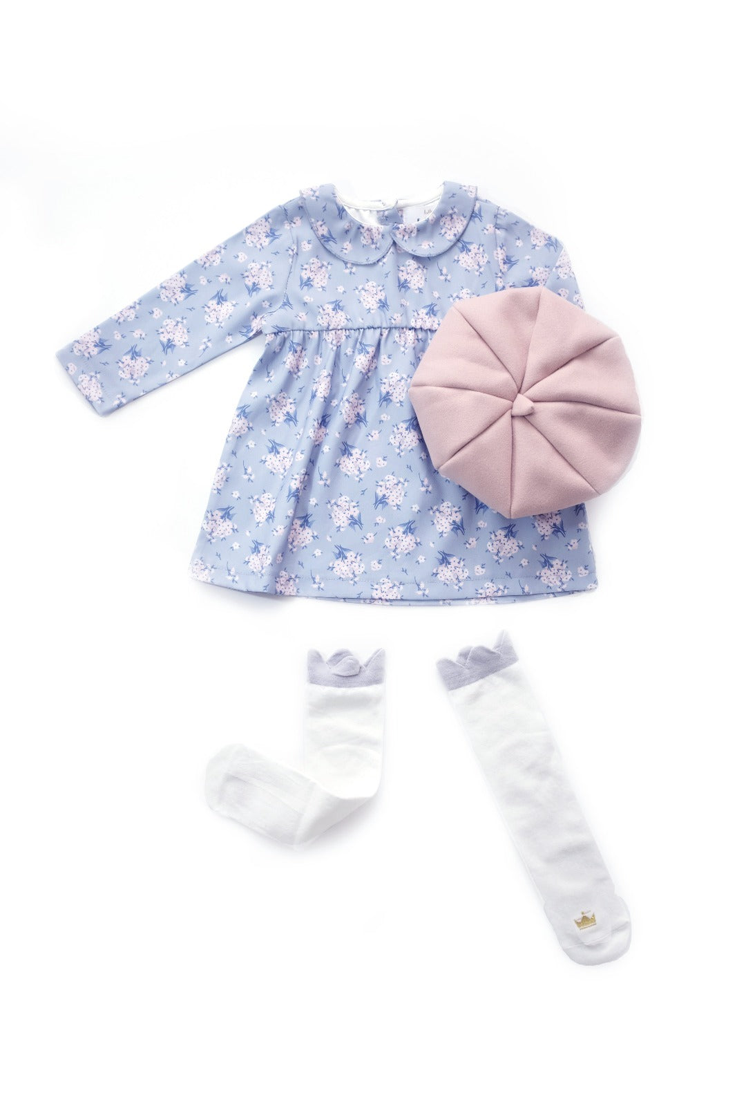 baby blue floral pattern dress