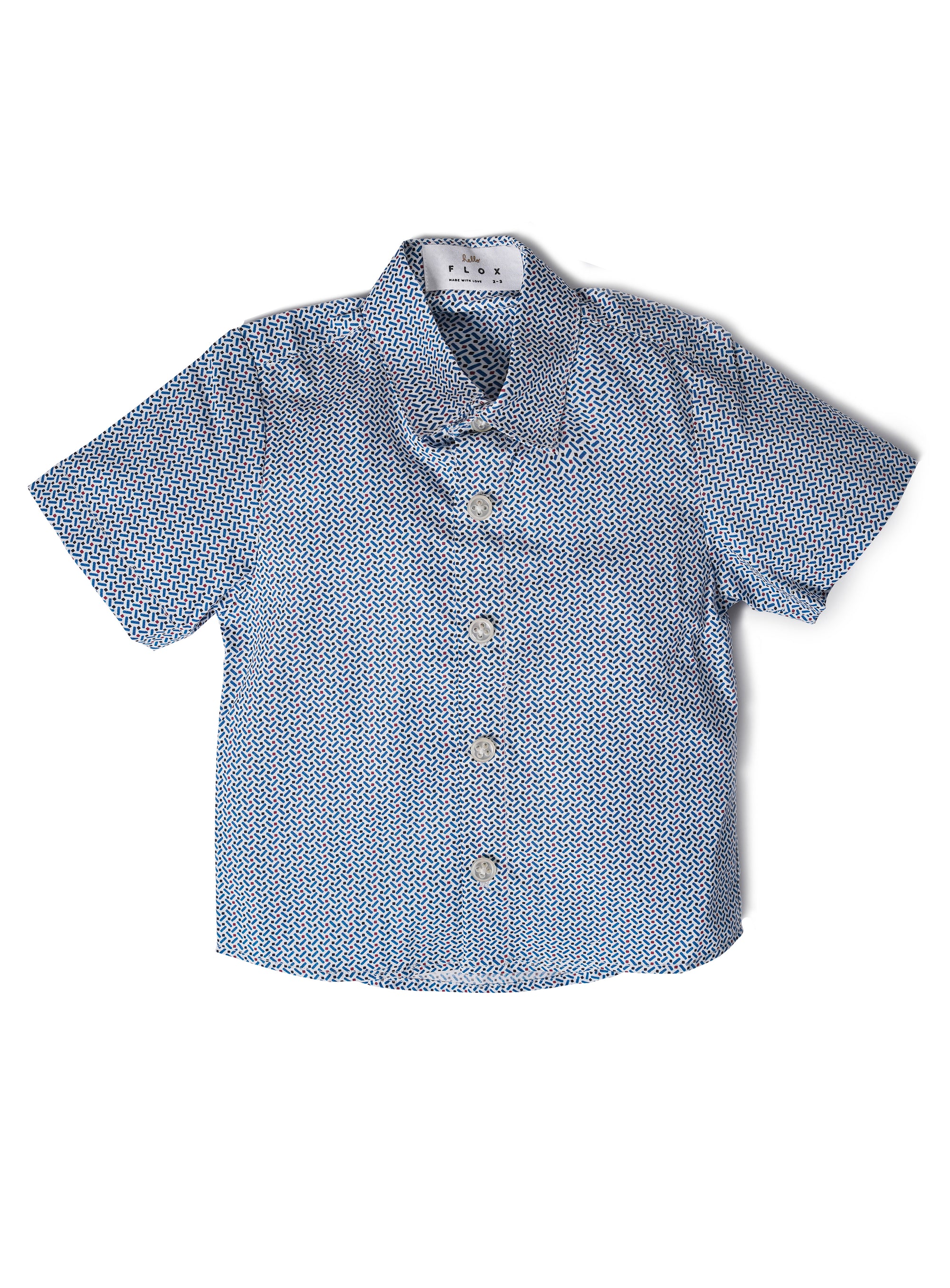 geometrical pattern short sleeves shirt